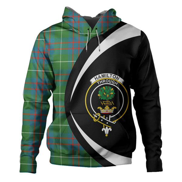 Hamilton of Clayton Ancient Clan Badge Tartan Hoodie Circle Style