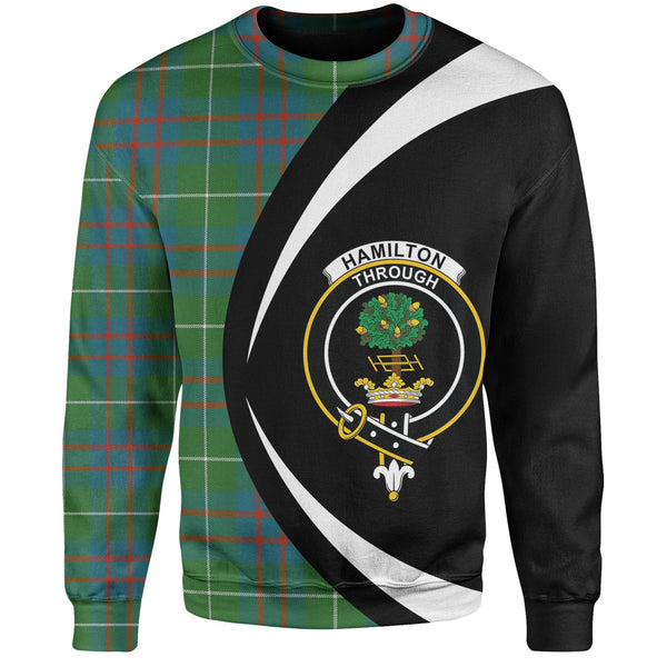 Hamilton of Clayton Ancient Clan Badge Tartan Sweatshirt Circle Style Personalized