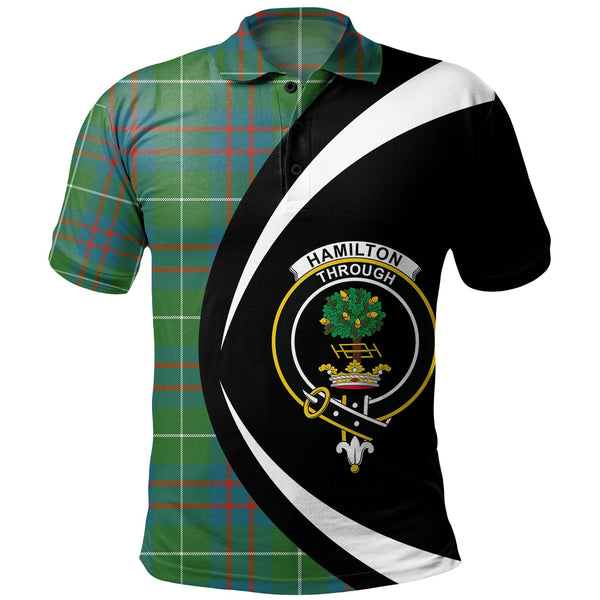 Hamilton of Clayton Ancient Clan Badge Tartan Polo Shirt Circle Style Personalized