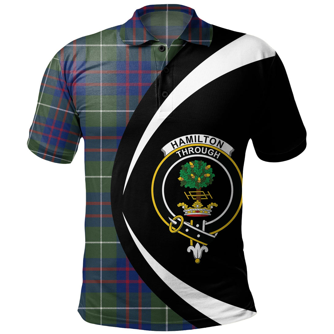 Hamilton of Clayton Modern Clan Badge Tartan Polo Shirt Circle Style Personalized