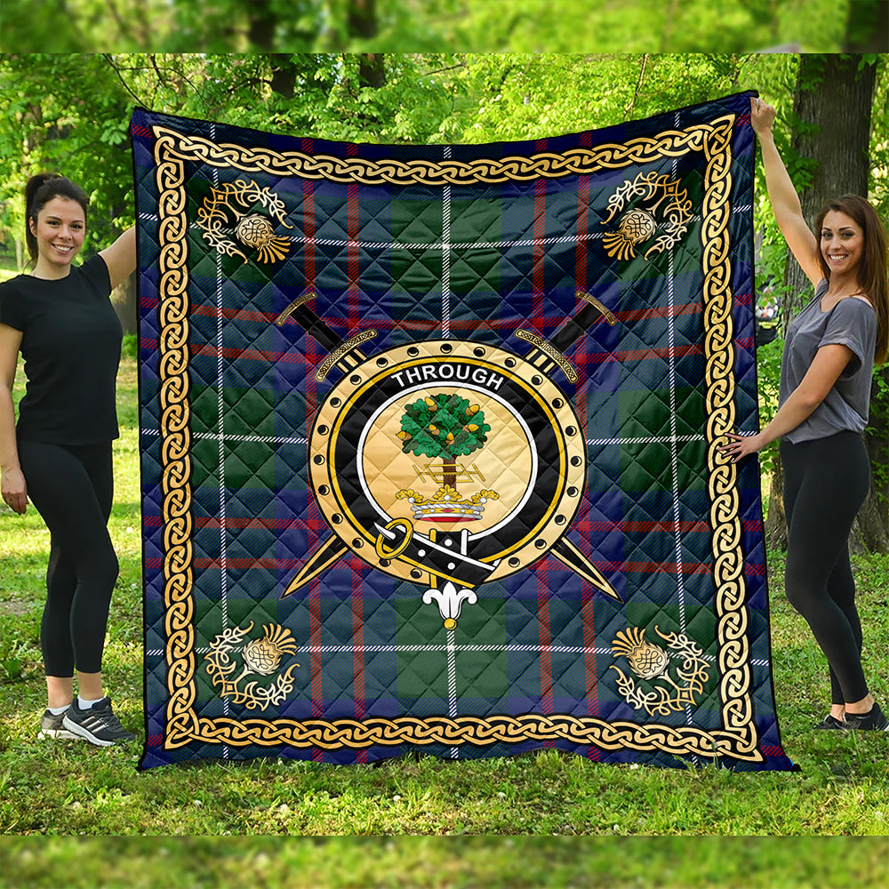 Hamilton of Clayton Modern Clan Badge Tartan Premium Quilt Celtic Shield