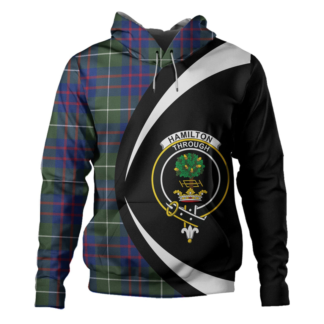 Hamilton of Clayton Modern Clan Badge Tartan Hoodie Circle Style