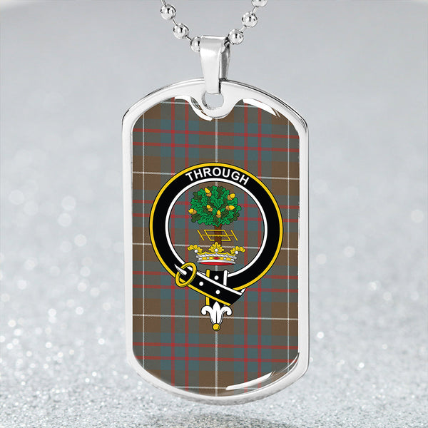 Hamilton of Clayton Weathered Clan Badge Classic Tartan Dog Tag Necklace