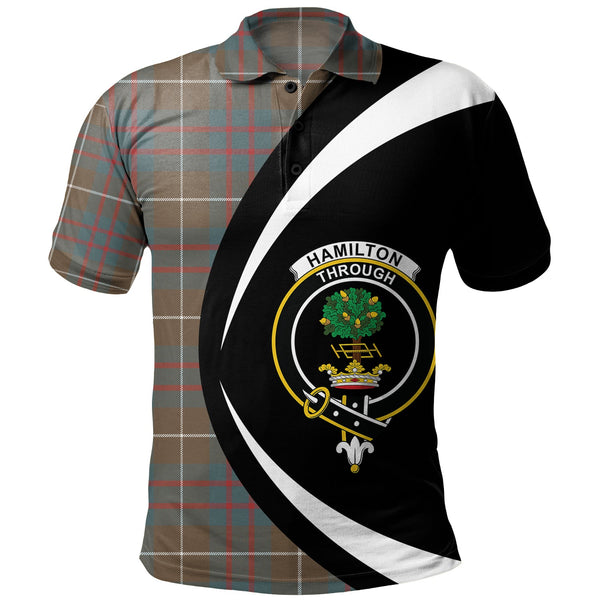 Hamilton of Clayton Weathered Clan Badge Tartan Polo Shirt Circle Style Personalized