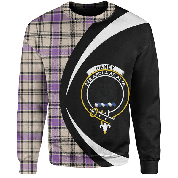 Haney Ancient Clan Badge Tartan Sweatshirt Circle Style Personalized