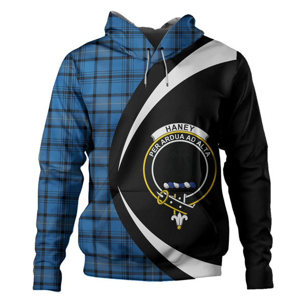 Haney Blue Ancient Clan Badge Tartan Hoodie Circle Style