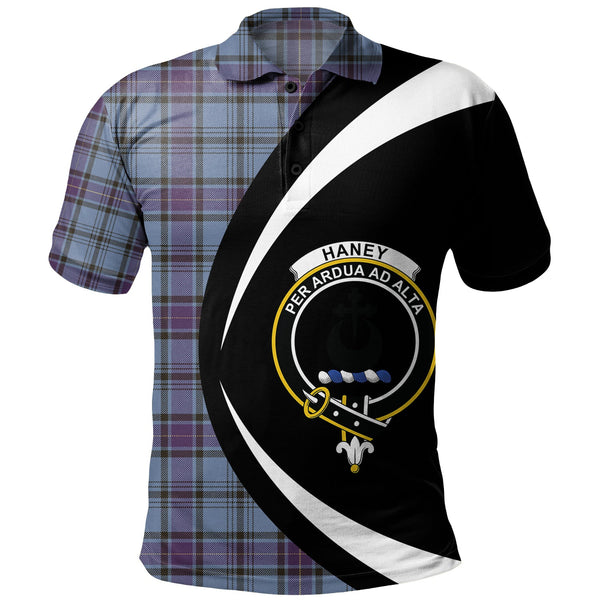 Haney Blue Weathered Clan Badge Tartan Polo Shirt Circle Style Personalized