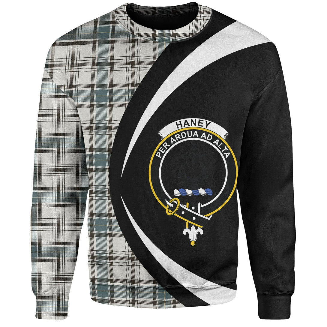 Haney Weathered Clan Badge Tartan Sweatshirt Circle Style Personalized