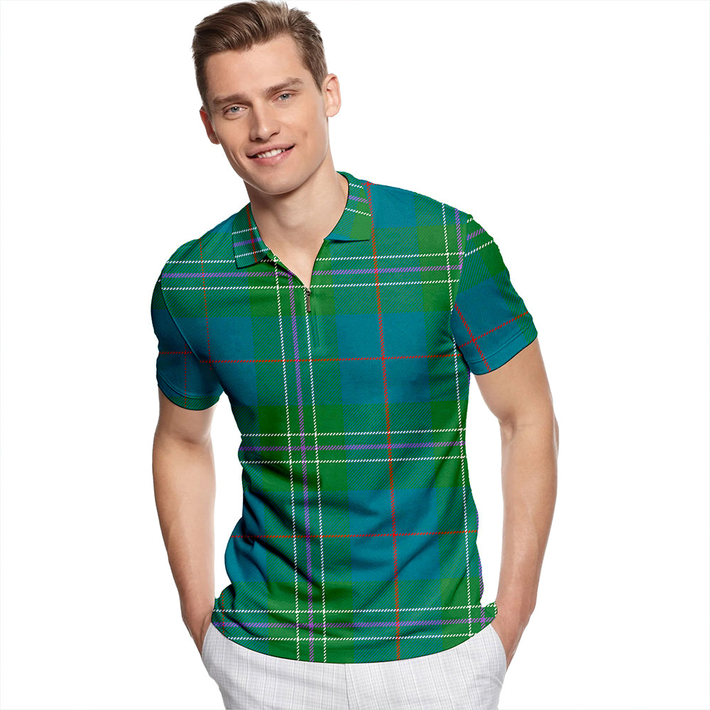 Hardie Ancient Tartan Classic Lapel Zip Short Sleeve Polo