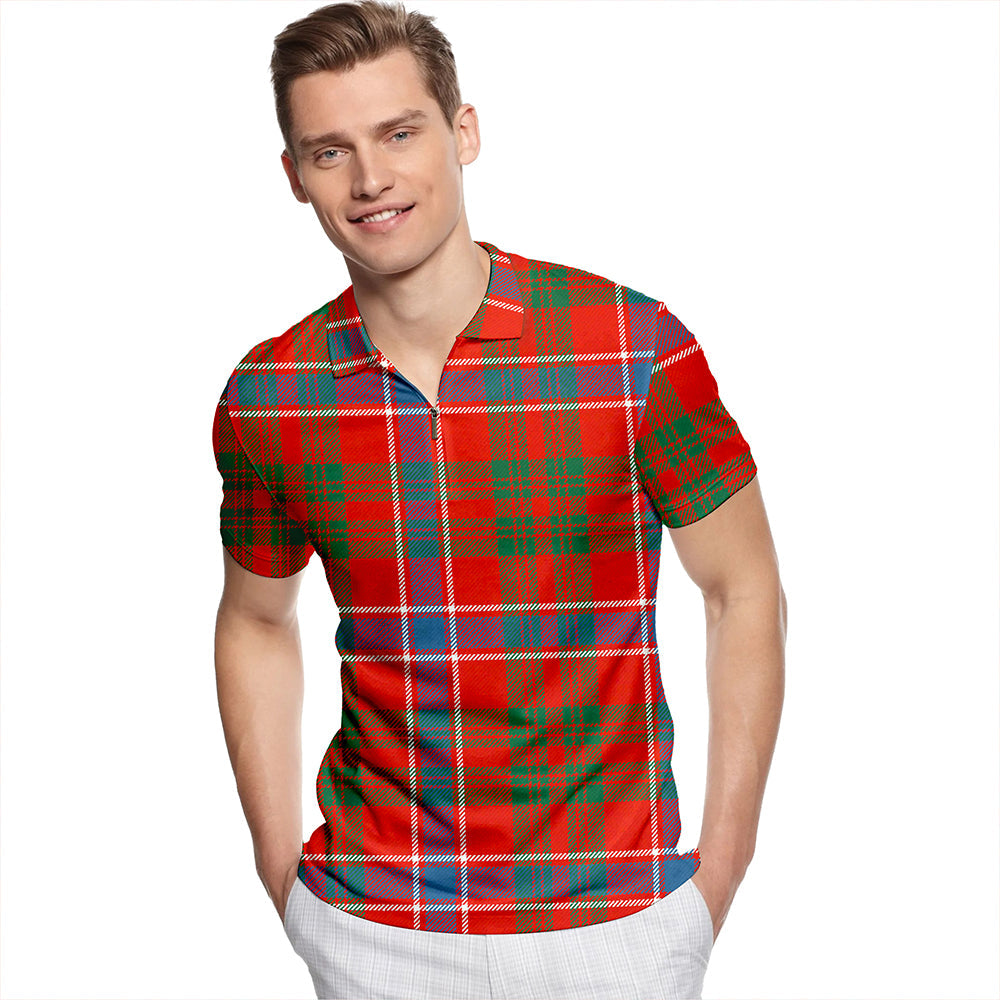 Harkness Dress Ancient Tartan Classic Lapel Zip Short Sleeve Polo