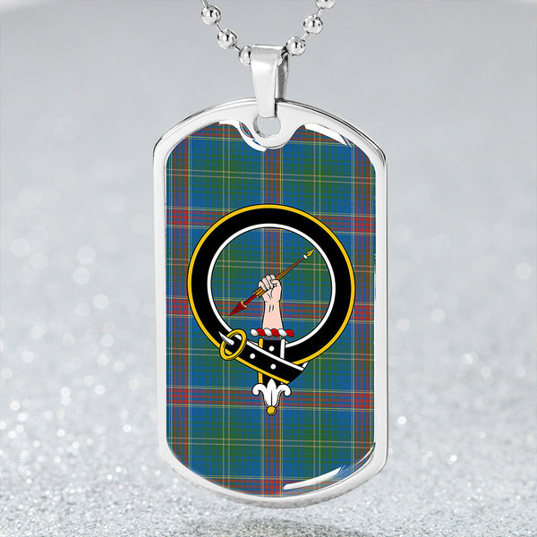 Hart Ancient Clan Badge Classic Tartan Dog Tag Necklace