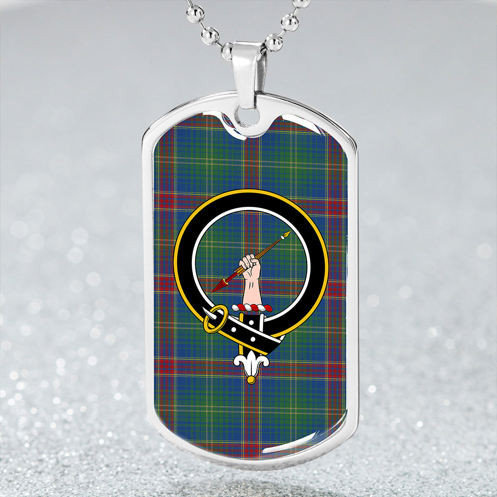 Hart Modern Clan Badge Classic Tartan Dog Tag Necklace