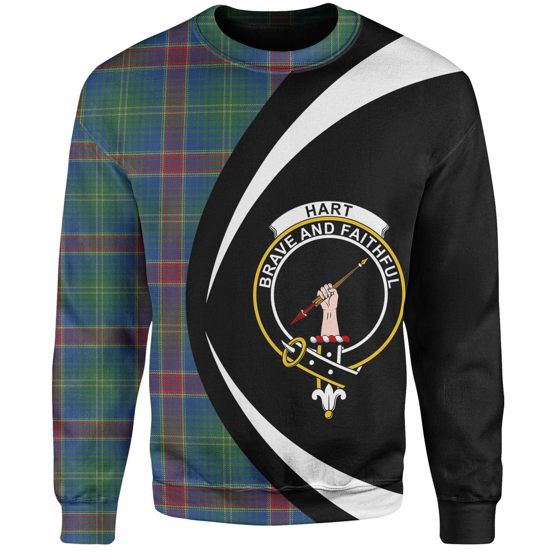 Hart Modern Clan Badge Tartan Sweatshirt Circle Style Personalized