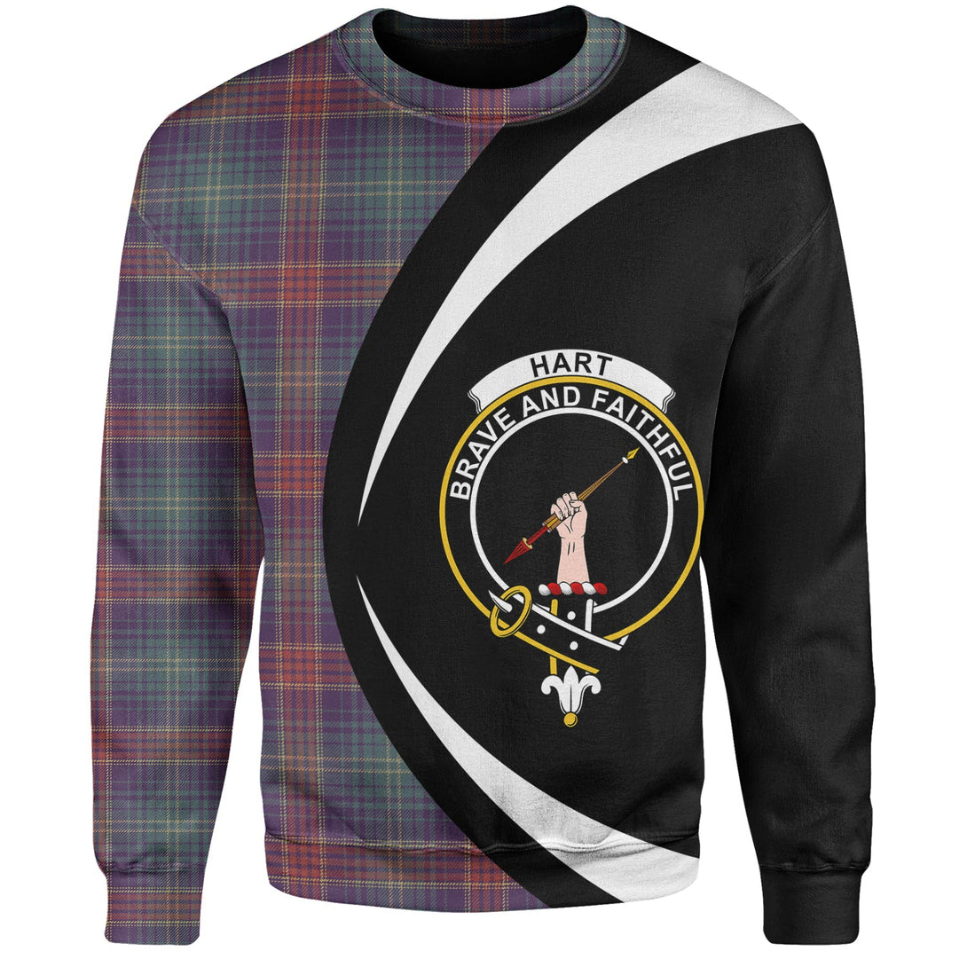 Hart Weathered Clan Badge Tartan Sweatshirt Circle Style Personalized