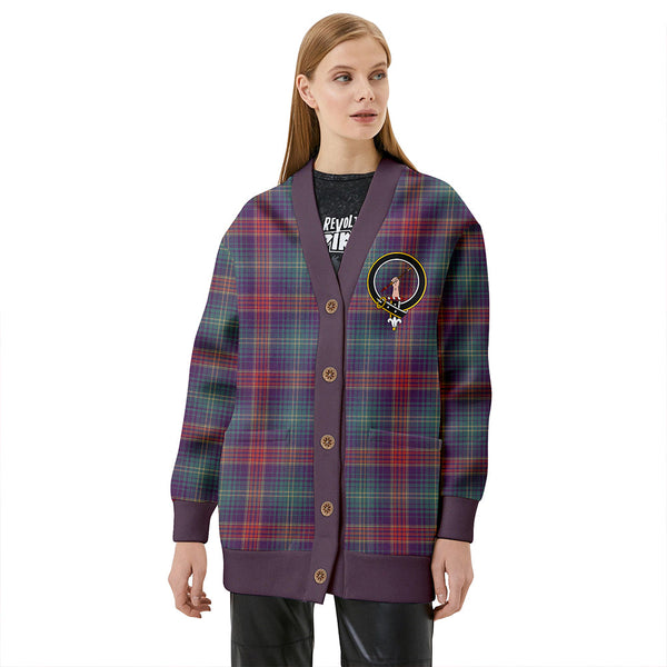 Hart Weathered Clan Badge Tartan V-neck Cardigan