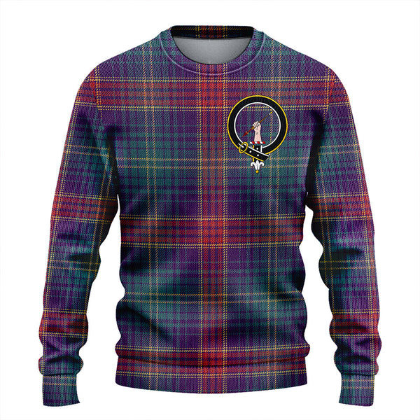 Hart Weathered Clan Badge Tartan Knitted Sweater