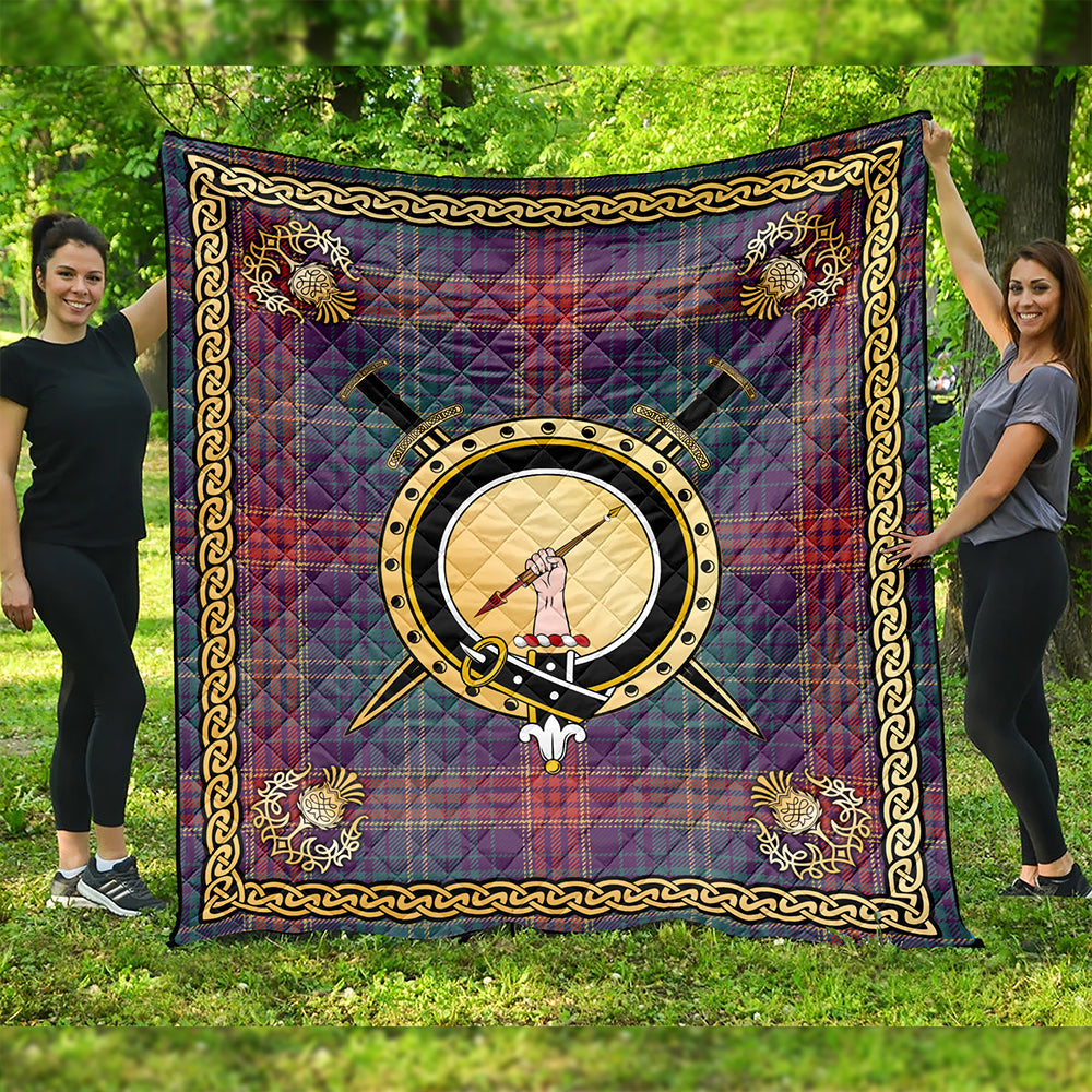 Hart Weathered Clan Badge Tartan Premium Quilt Celtic Shield