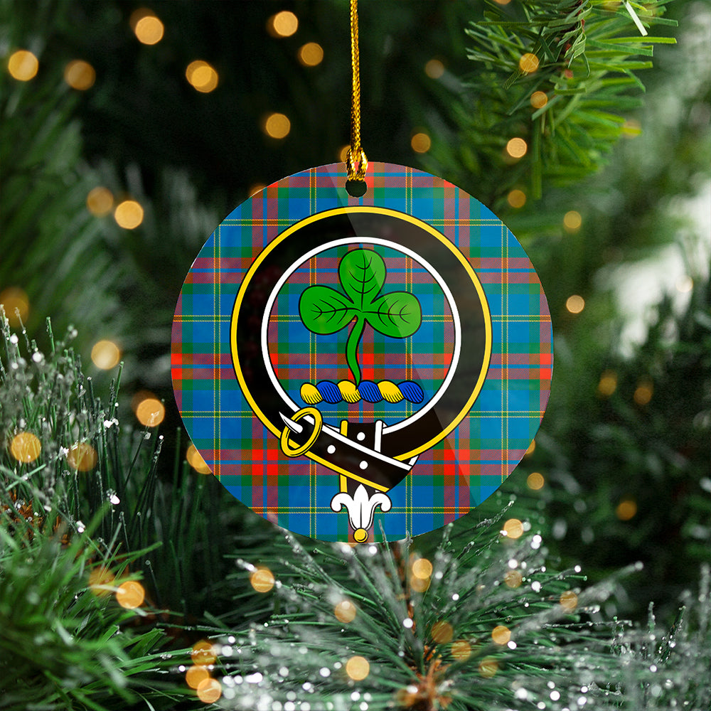 Harvey Ancient Clan Badge Tartan Plastic Christmas Ornaments