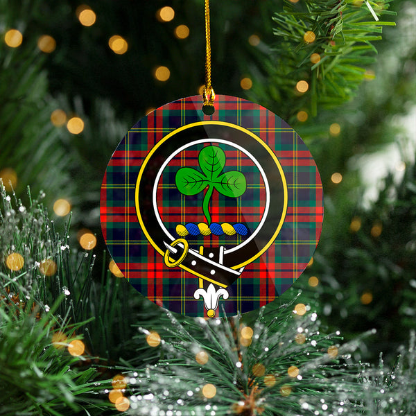 Harvey Modern Clan Badge Tartan Plastic Christmas Ornaments