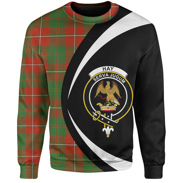 Hay Ancient Clan Badge Tartan Sweatshirt Circle Style Personalized