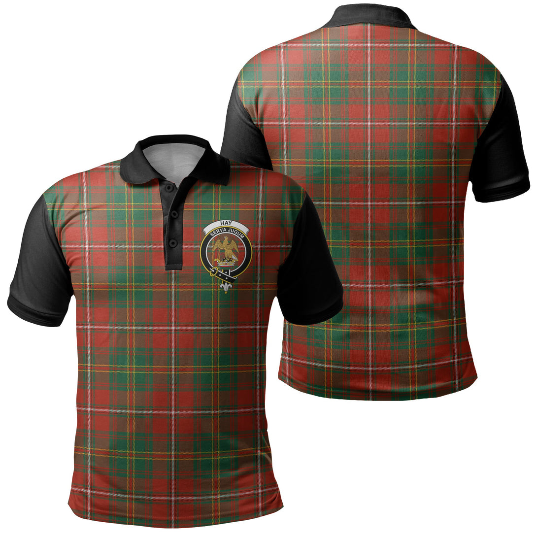 Hay Ancient Tartan Crest Polo Shirt Black Neck 1 Style