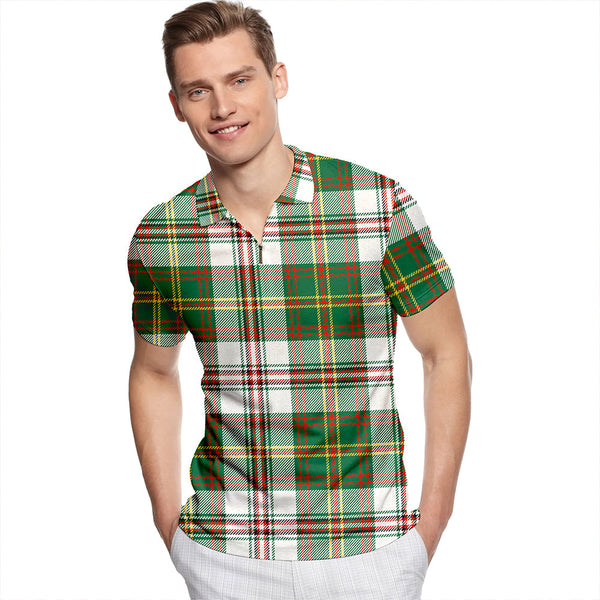 Hay Dress Ancient Tartan Classic Lapel Zip Short Sleeve Polo