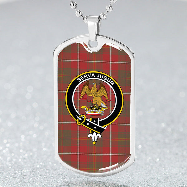 Hay Weathered Clan Badge Classic Tartan Dog Tag Necklace