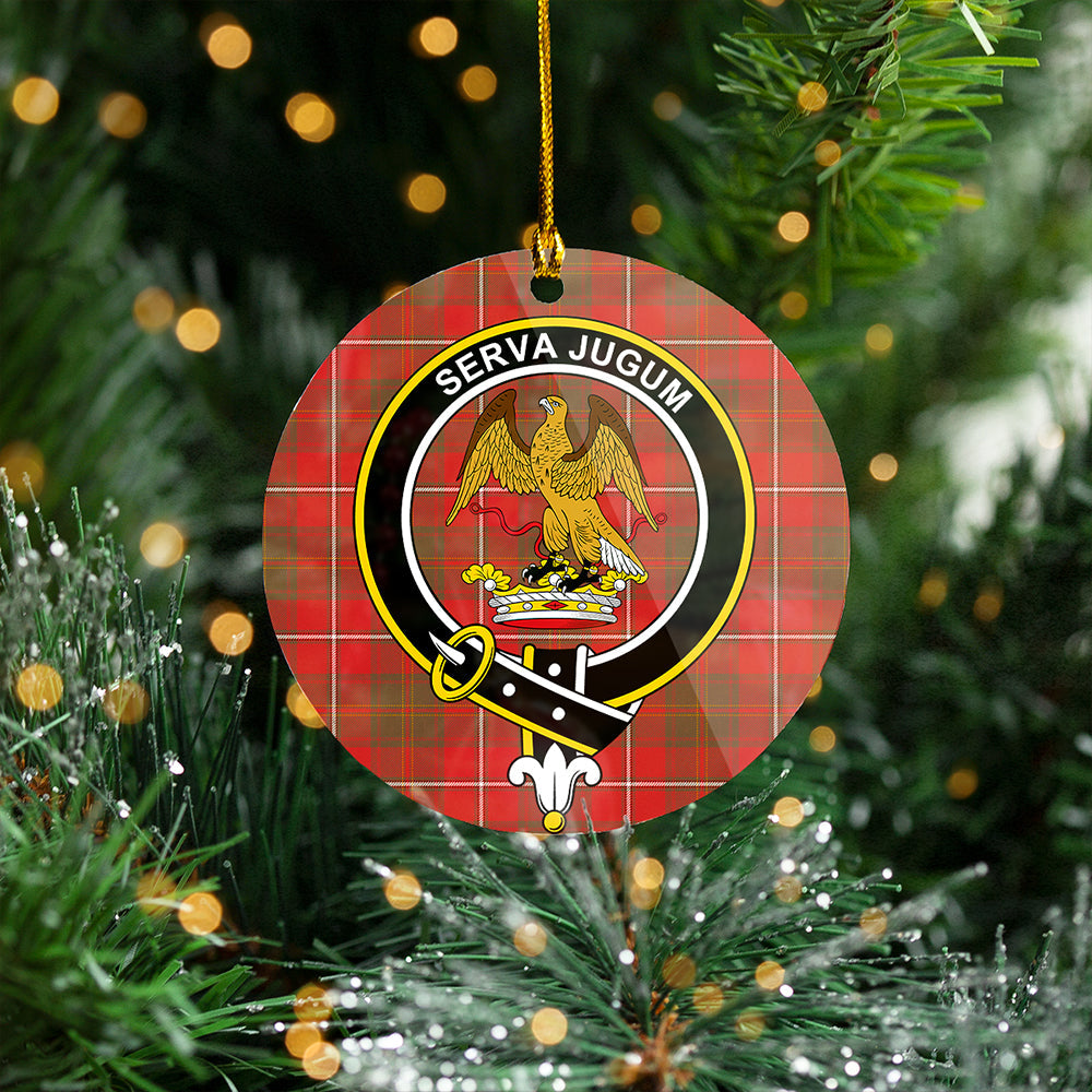 Hay Weathered Clan Badge Tartan Plastic Christmas Ornaments