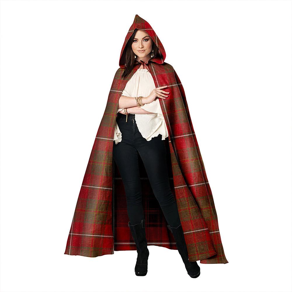 Hay Weathered Clan Badge Tartan Hooded Cloak