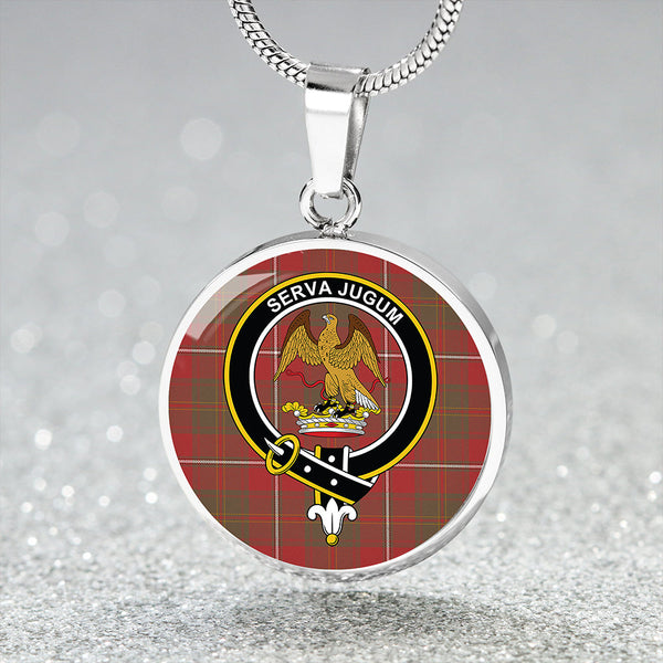 Hay Weathered Clan Badge Tartan Classic Circle Necklace