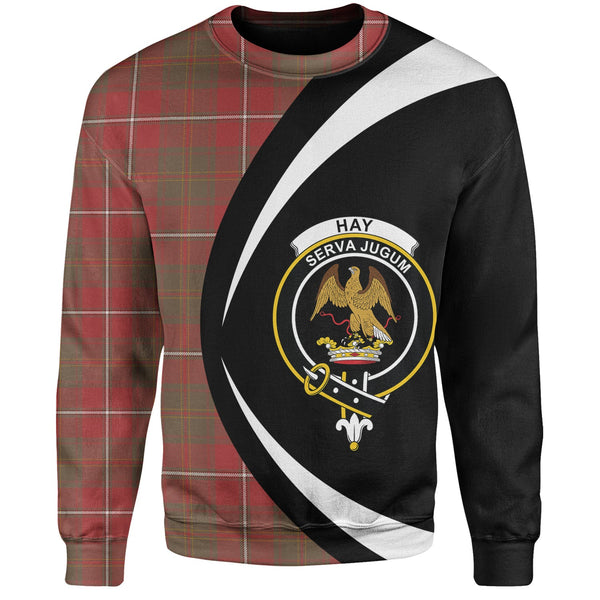 Hay Weathered Clan Badge Tartan Sweatshirt Circle Style Personalized