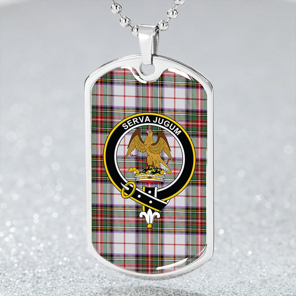 Hay #2 Ancient Clan Badge Classic Tartan Dog Tag Necklace