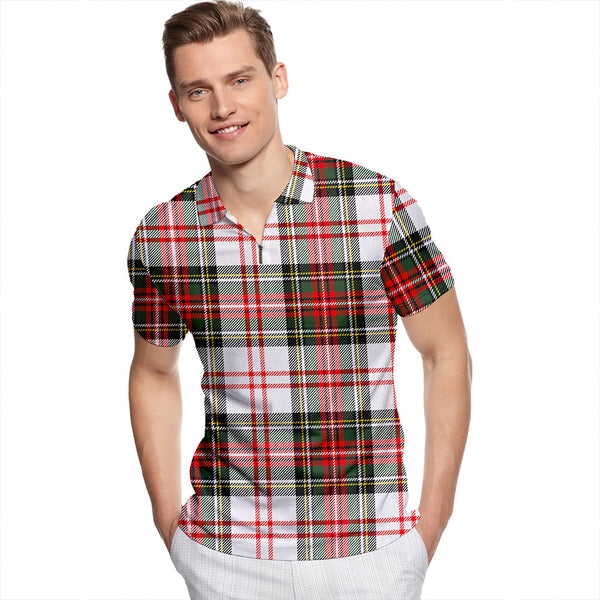 Hay #3 Modern Tartan Classic Lapel Zip Short Sleeve Polo