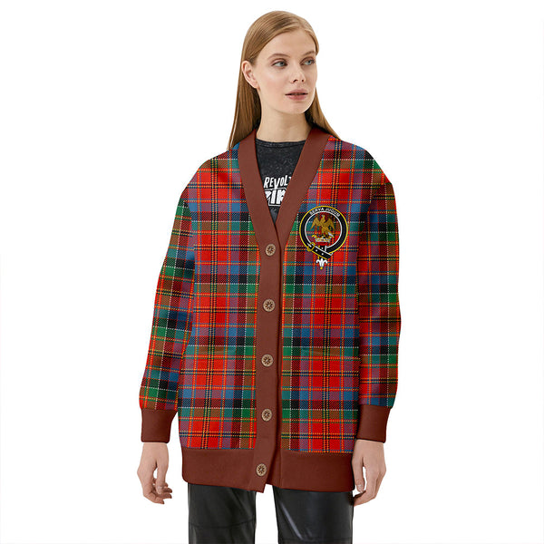 Hay and Leith Ancient Clan Badge Tartan V-neck Cardigan