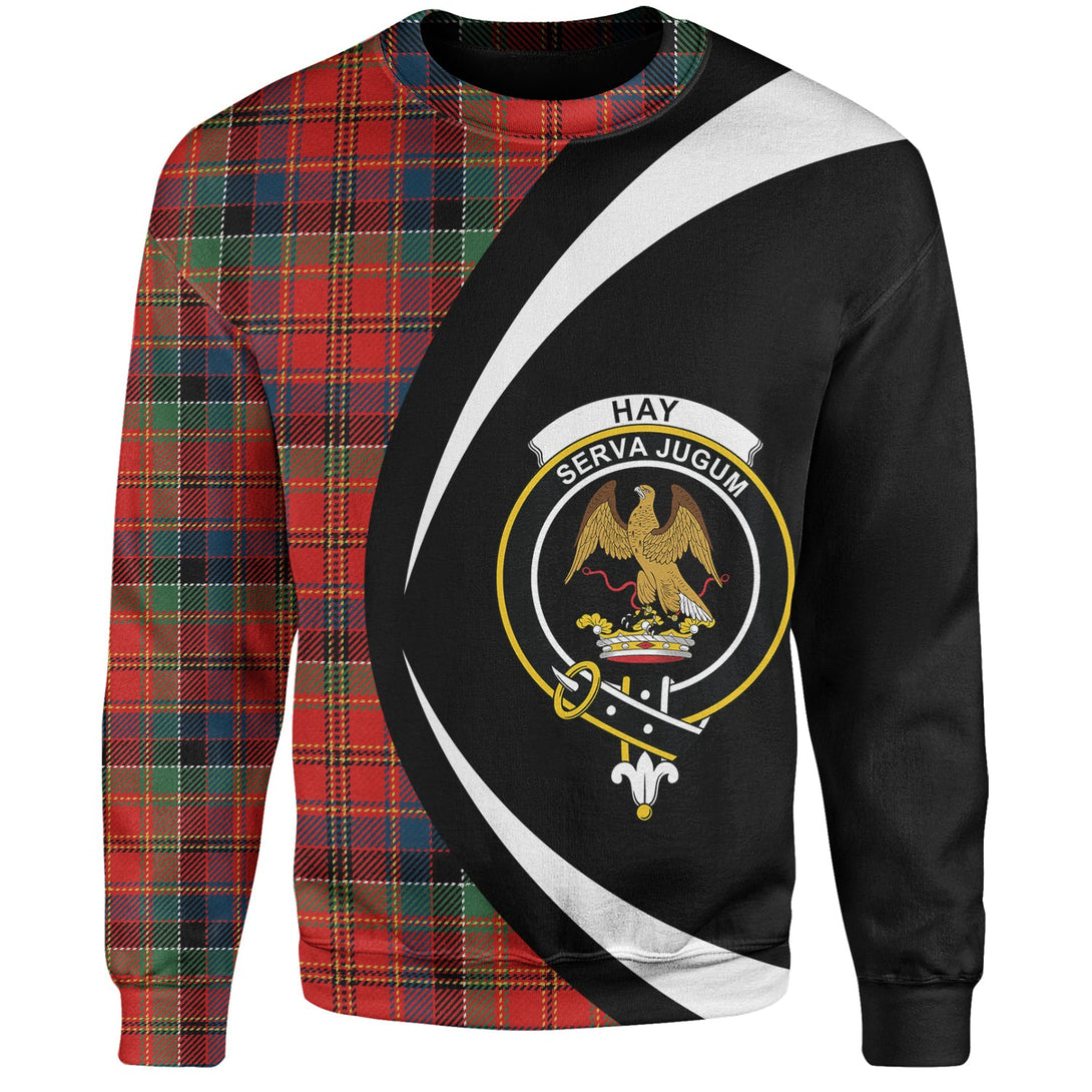 Hay and Leith Modern Clan Badge Tartan Sweatshirt Circle Style Personalized