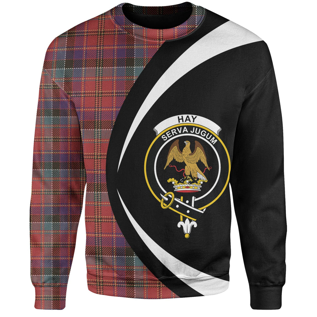 Hay and Leith Weathered Clan Badge Tartan Sweatshirt Circle Style Personalized