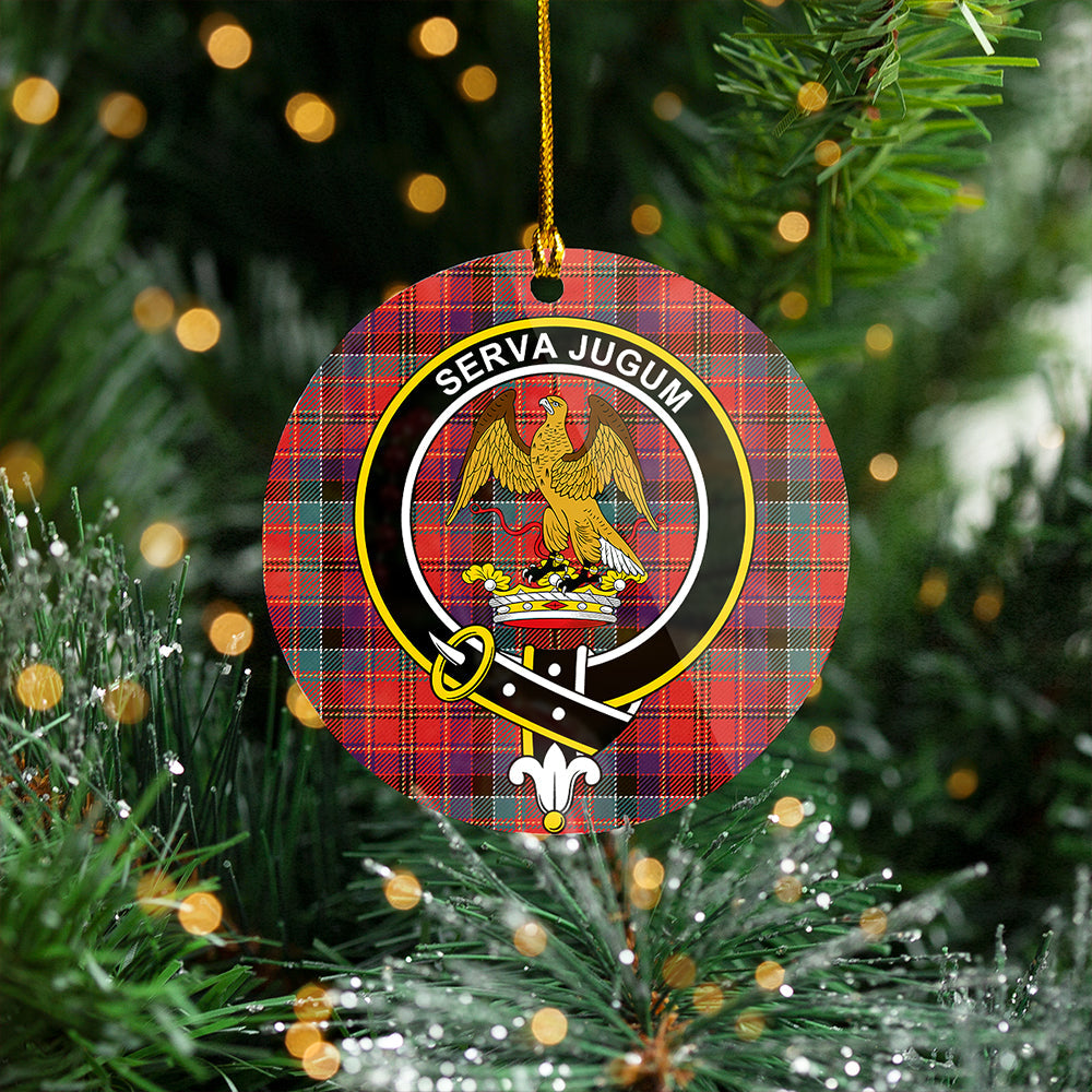 Hay and Leith Weathered Clan Badge Tartan Plastic Christmas Ornaments