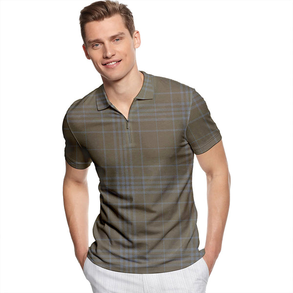 Hebridean Cairn Ancient Tartan Classic Lapel Zip Short Sleeve Polo