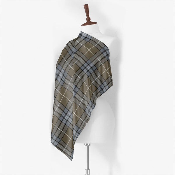 Hebridean Dress Arisaid Blue Weathered Tartan Classic Silk Habotai Square Scarf