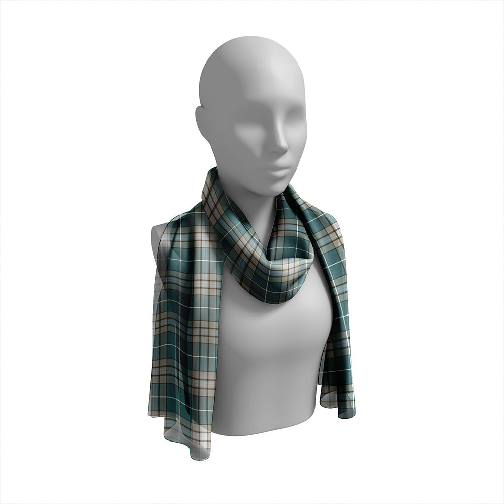 Hebridean Granite Weathered Tartan Classic Silk Habotai Long Scarf