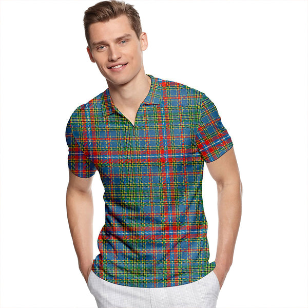 Hebridean Inner Hebrides Ancient Tartan Classic Lapel Zip Short Sleeve Polo