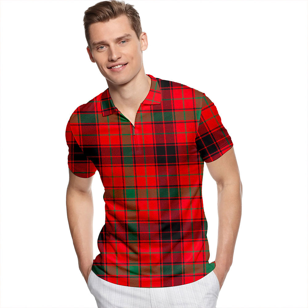 Hebrides South Uist #02 Modern Tartan Classic Lapel Zip Short Sleeve Polo