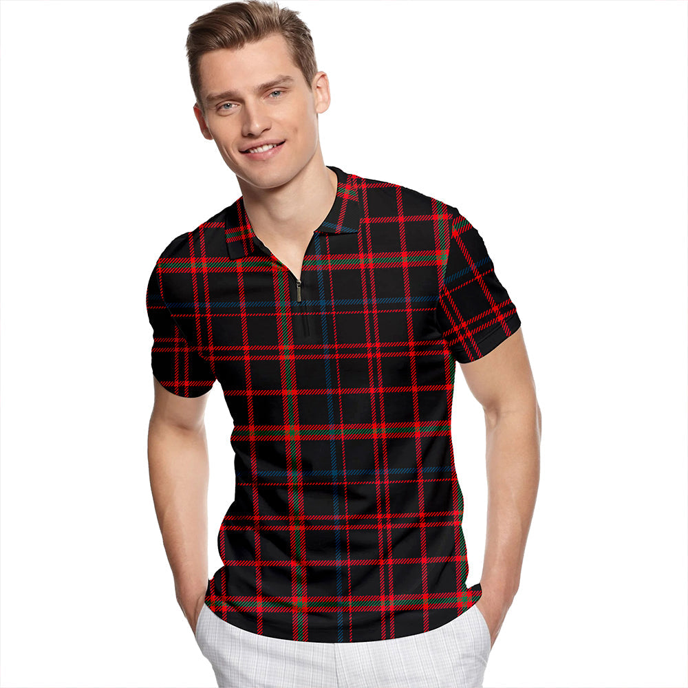 Hebrides #03 Modern Tartan Classic Lapel Zip Short Sleeve Polo