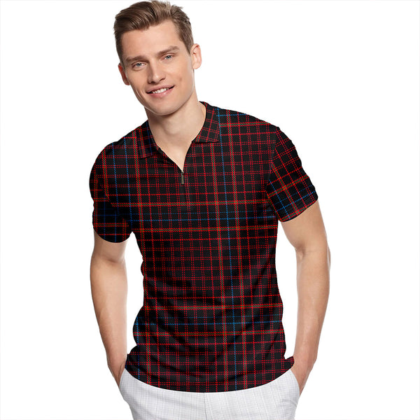 Hebrides #04 Tartan Classic Lapel Zip Short Sleeve Polo