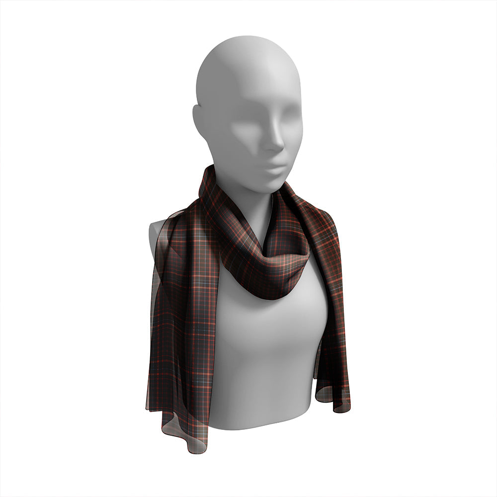 Hebrides #04 Weathered Tartan Classic Silk Habotai Long Scarf