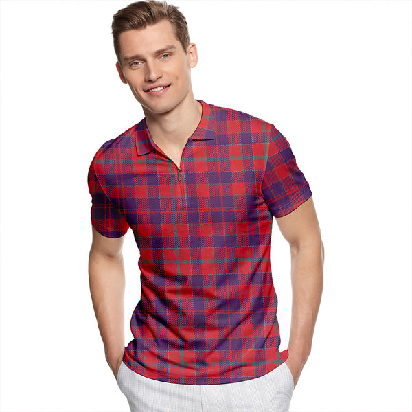 Hebrides #05 Weathered Tartan Classic Lapel Zip Short Sleeve Polo