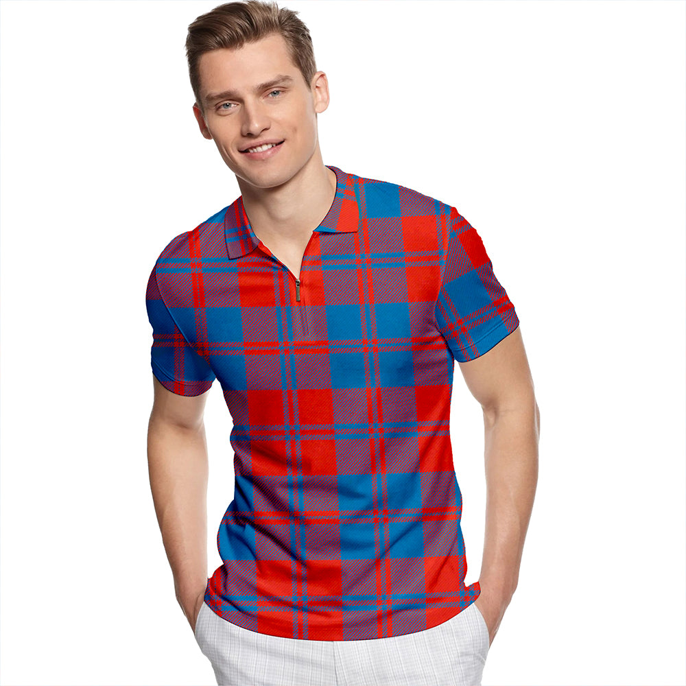 Hebrides #08 Ancient Tartan Classic Lapel Zip Short Sleeve Polo