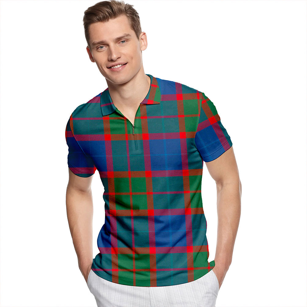 Hebrides #09 Modern Tartan Classic Lapel Zip Short Sleeve Polo