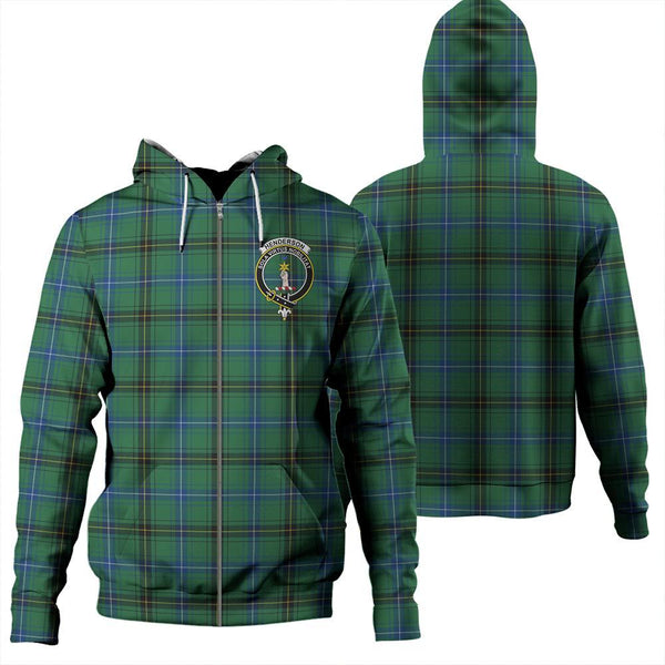 Henderson Ancient Tartan Classic Crest Zipper Hoodie