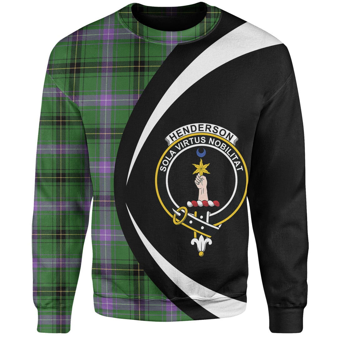 Henderson Ancient Clan Badge Tartan Sweatshirt Circle Style Personalized